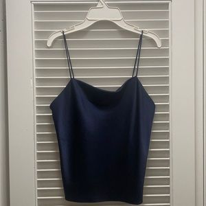 Alice and Olivia navy satin cami